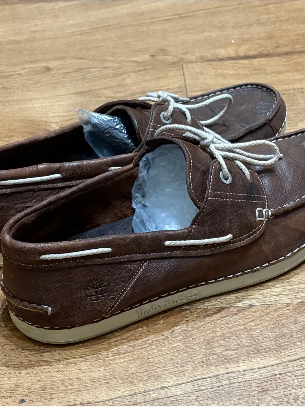 Timberland earthkepers men’s 9.5M brown leather 2 eye boat shoe moc toe